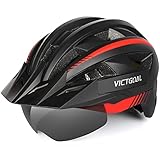 VICTGOAL Fahrradhelm MTB Mountainbike Helm mit magnetischem Visier Abnehmbarer Sonnenschutzkappe und...