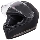 Zorax ZOR-813 Integralhelm Motorradhelm, Größe S (55-56 cm), Schwarz matt, ECE 22.06 zugelassen