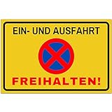 Einfahrt Freihalten Schilder (30x20 cm Kunststoff) - Ausfahrt freihalten Schild - Parken Verboten...
