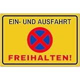 Einfahrt Freihalten Schilder (30x20 cm Kunststoff) - Ausfahrt freihalten Schild - Parken Verboten...