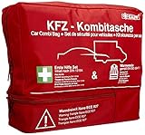 Kalff KFZ Kombitasche TRIO Compact, Verbandstasche Auto + Warnweste + Warndreieck NANO mit Erste...