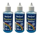 3 x 80ml karipol Türschlossenteiser, Enteiser für Autotür, Türschloss-Enteiser