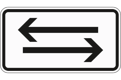 Zeichen 1000-30: Beide Richtungen, zwei gegengerichtete waagerechte Pfeile