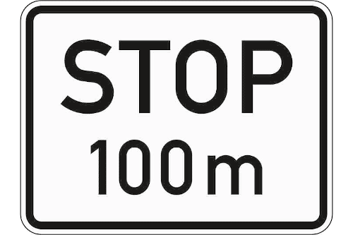 Zeichen 1004-32: Stop in 100 m