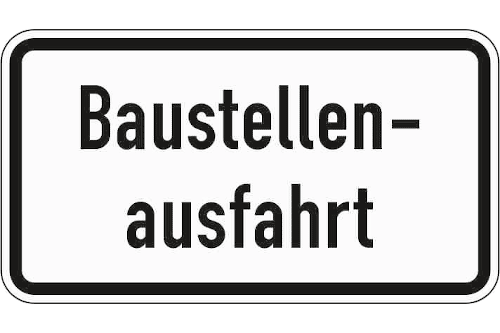 Zeichen 1007-33: Baustellenausfahrt