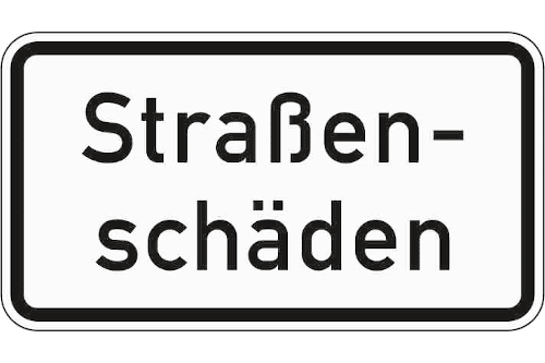 Zeichen 1007-34: Straßenschäden