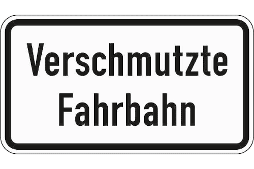 Zeichen 1007-35: Verschmutzte Fahrbahn