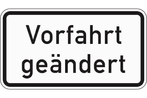 Zeichen 1008-30: Vorfahrt geändert