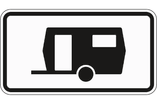 Zeichen 1010-13: Kennzeichnung von Parkflächen, auf denen Wohnwagen auch länger als 14 Tage parken dürfen