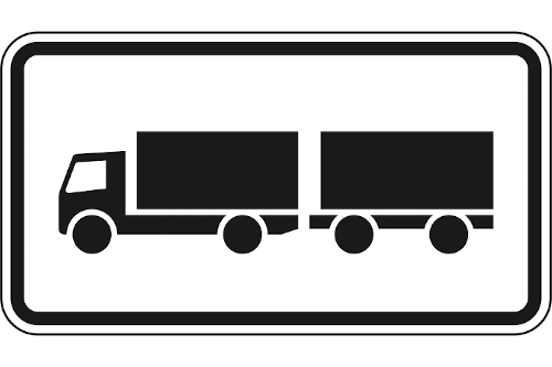 Zeichen 1010-60: Lastkraftwagen mit Anhänger