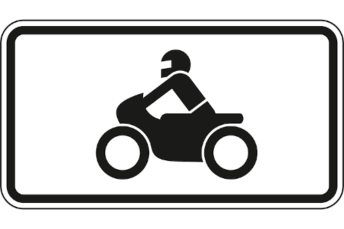 Zeichen 1010-62: Krafträder, auch mit Beiwagen, Kleinkrafträder und Mopeds
