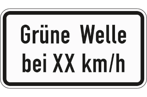 Zeichen 1012-34: Grüne Welle bei xx km/h