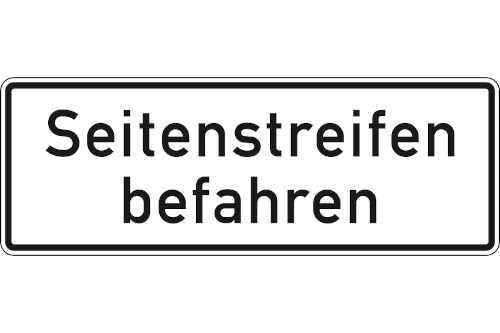 Zeichen 1013-50: Seitenstreifen befahren