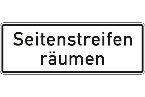 Zeichen 1013-51: Seitenstreifen räumen