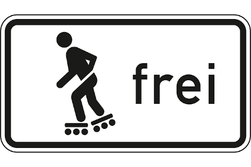 Zeichen 1020-13: Inline-Skaten und Rollschuhfahren zugelassen