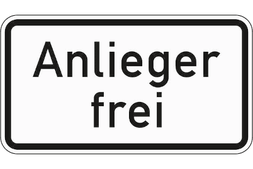 Zeichen 1020-30: Anlieger frei