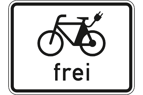 Zeichen 1022-13: E-Bikes frei