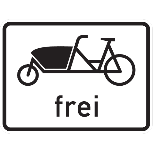 Zeichen 1022-17: Fahrräder zum Transport von Gütern oder Personen - Lastenfahrräder - frei