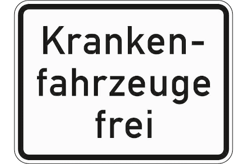 Zeichen 1026-34: Krankenfahrzeuge frei