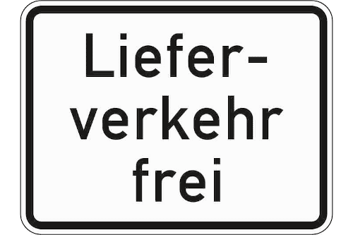 Zeichen 1026-35: Lieferverkehr frei