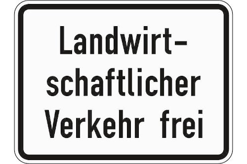 Zeichen 1026-36: Landwirtschaftlicher Verkehr frei