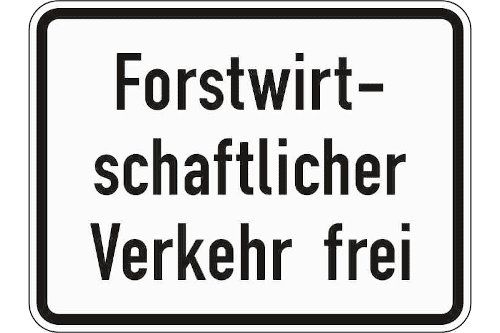 Zeichen 1026-37: Forstwirtschaftlicher Verkehr frei