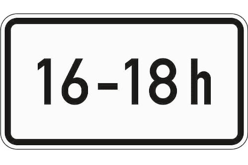Zeichen 1040-30: Zeitliche Beschränkung (16 - 18 h)
