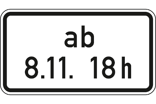 Zeichen 1040-34: Ab Zeitpunkt