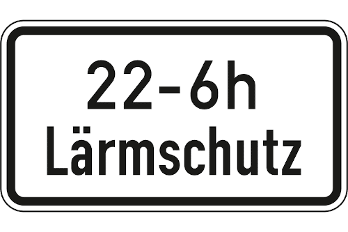 Zeichen 1040-35: Lärmschutz (mit Zeitangabe)