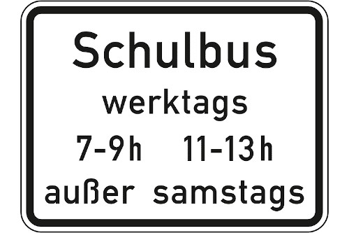 Zeichen 1042-36: Schulbus (tageszeitliche Benutzung)