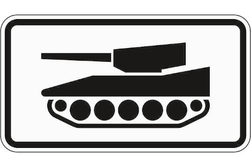 Zeichen 1049-12: Nur militärische Kettenfahrzeuge