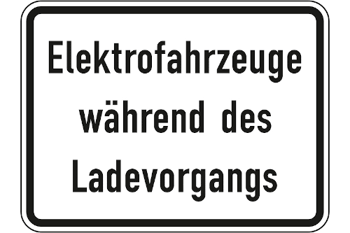 Zeichen 1050-32: Elektrofahrzeuge während des Ladevorgangs