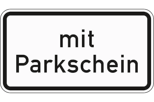 Zeichen 1053-31: Mit Parkschein