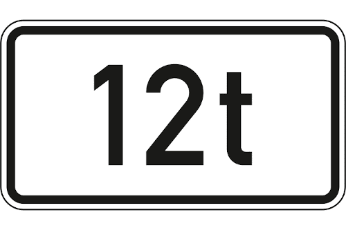 Zeichen 1053-37: Massenangabe - 12 t
