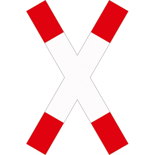 Zeichen 201-50: Andreaskreuz - stehend