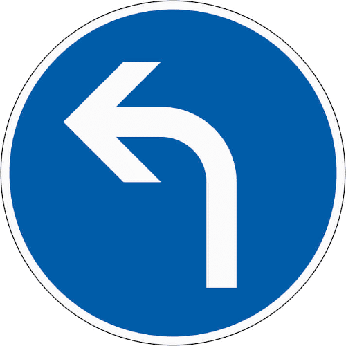 Zeichen 209-10: Vorgeschriebene Fahrtrichtung - links