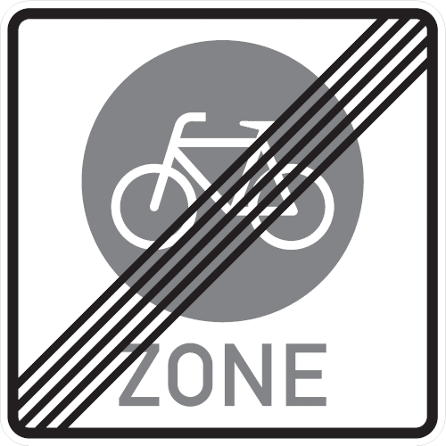 Zeichen 244.4: Ende einer Fahrradzone