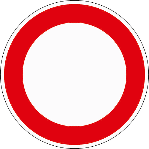 Zeichen 250: Verbot für alle Fahrzeuge