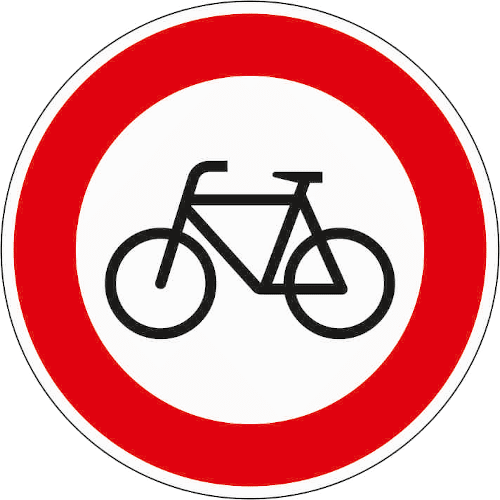 Zeichen 254: Verbot für Fahrradfahrer