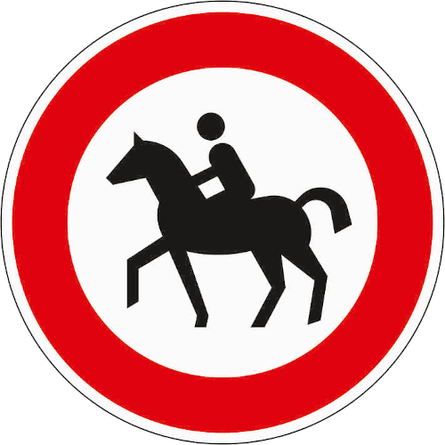 Zeichen 257-51: Verbot für Reiter