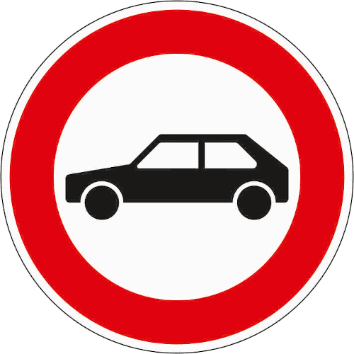 Zeichen 257-55: Verbot für Personenkraftwagen