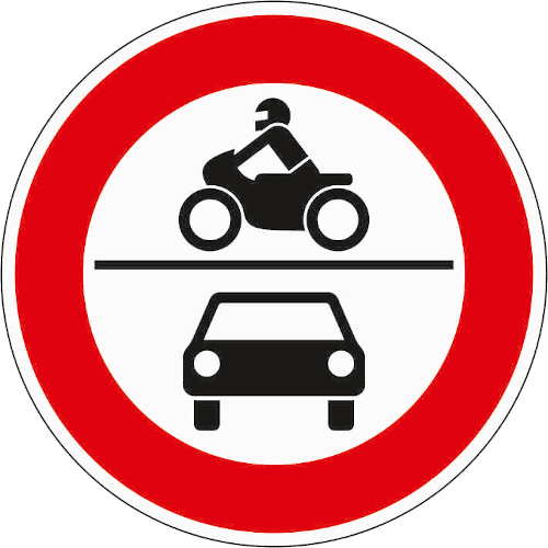 Zeichen 260: Verbot für Pkw und Krafträder