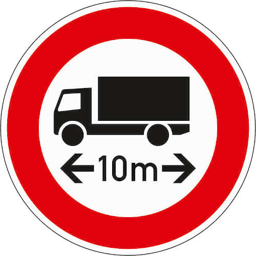 Zeichen 266: Verbot für längere Fahrzeuge als angeben