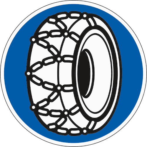 Zeichen 268: Schneeketten vorgeschrieben
