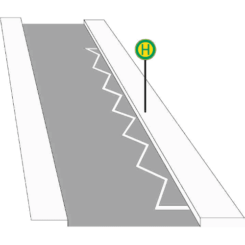 Zeichen 299: Grenzmarkierung für Halt- oder Parkverbote