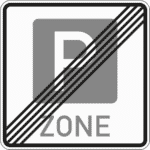 Zeichen 314-2: Ende der Parkzone
