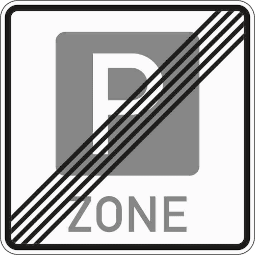 Zeichen 314-2: Ende der Parkzone