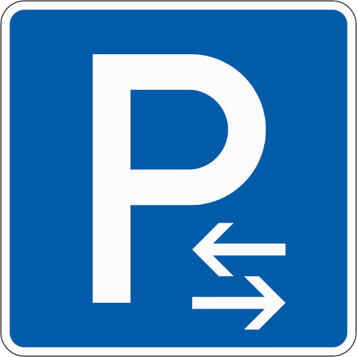 Zeichen 314-30: Parken - Mitte (Aufstellung rechts)