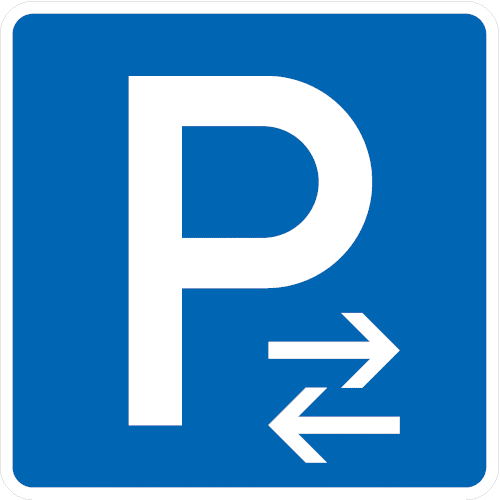 Zeichen 314-31: Parken - Mitte (Aufstellung links)