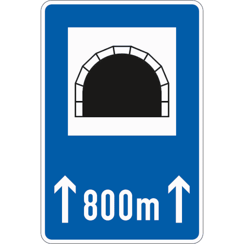 Zeichen 327-50: Tunnel mit Längenangabe in m
